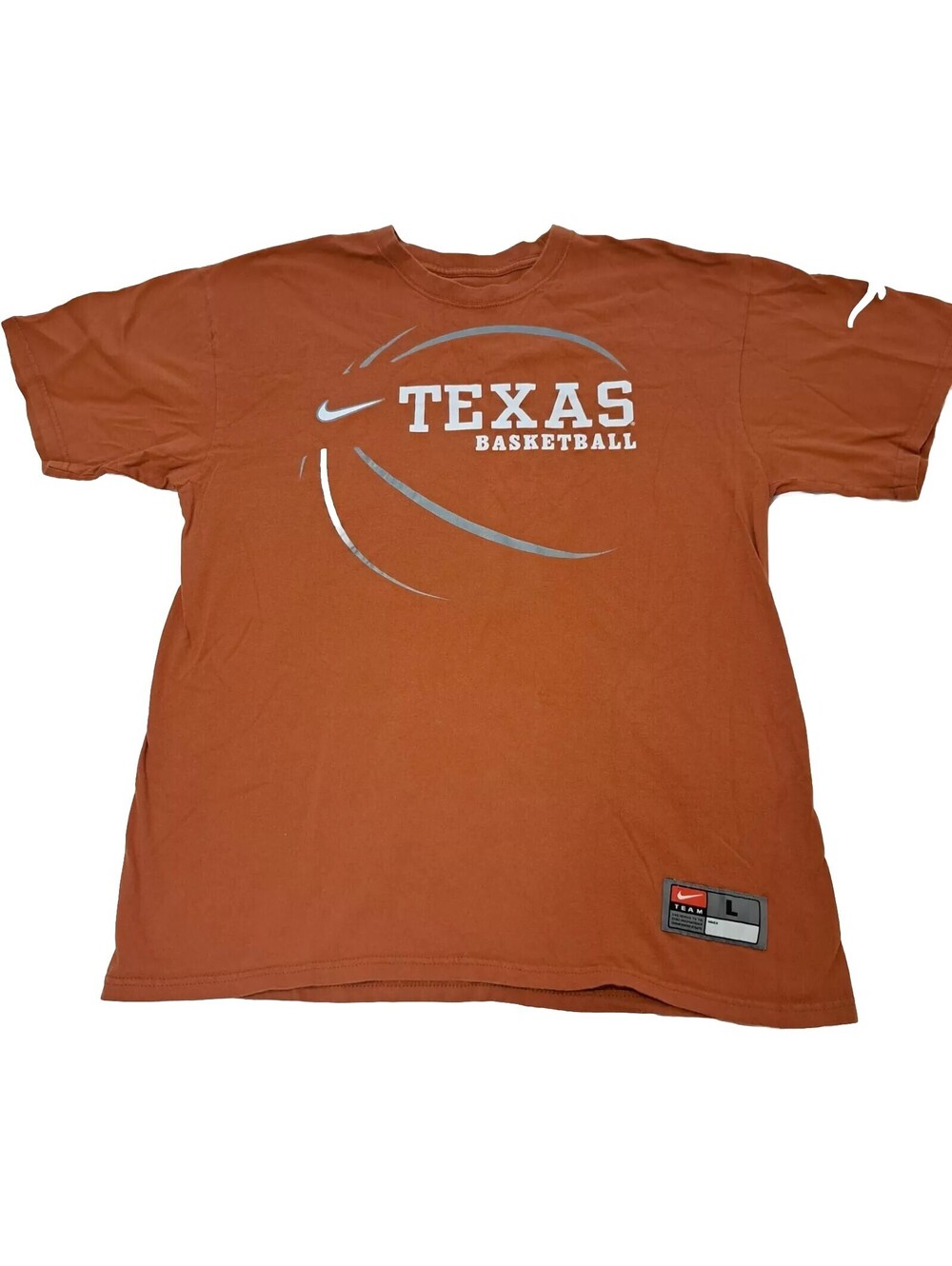 University of Texas Longhorns UT Basketball T Shirt Mens L Black Nike Team Elite